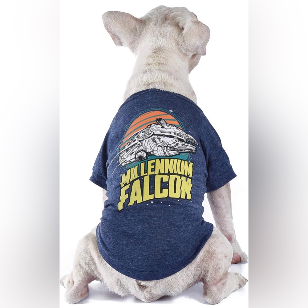 Millennium Falcon Dog T-Shirt - Blue